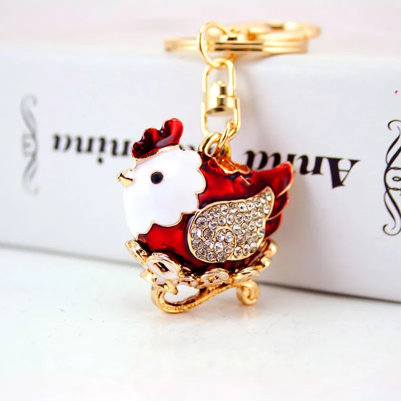Cute Chicken Zinc Alloy Plating Inlay Rhinestones Unisex Bag Pendant Keychain