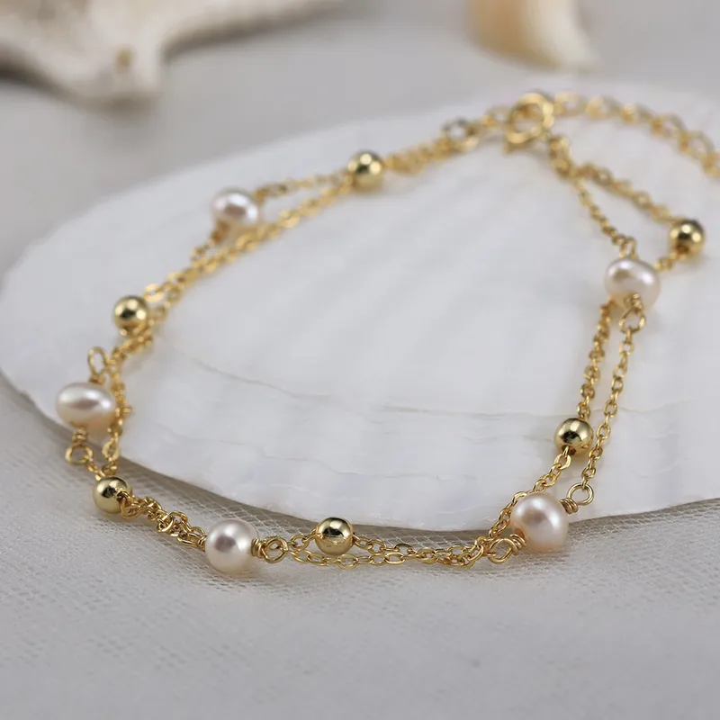 925 Sterling Silver Freshwater Pearl Bracelets Elegant