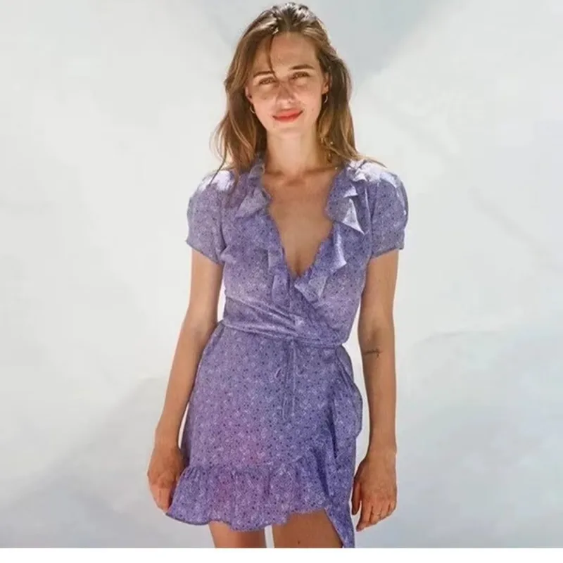 Women's Regular Dress Streetwear V Neck Short Sleeve Ditsy Floral Above Knee Holiday Daily