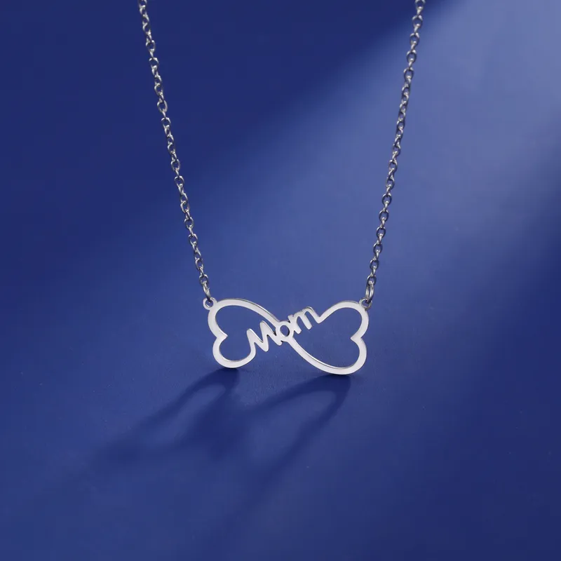 Casual Letter Heart Shape 304 Stainless Steel Asymmetrical 14K Gold Plated Thanksgiving Mother'S Day Women's Pendant Necklace
