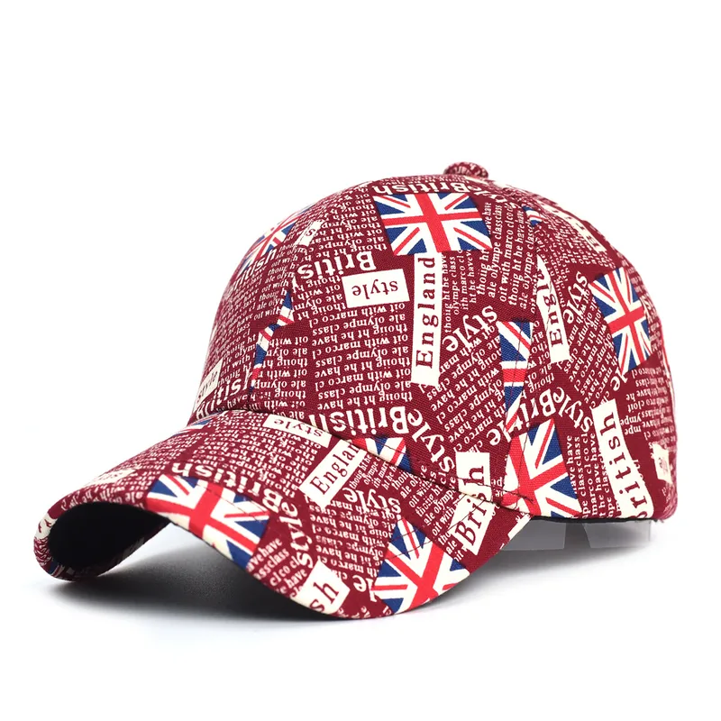 Unisex Casual Hip-Hop National Flag Letter Curved Eaves Baseball Cap