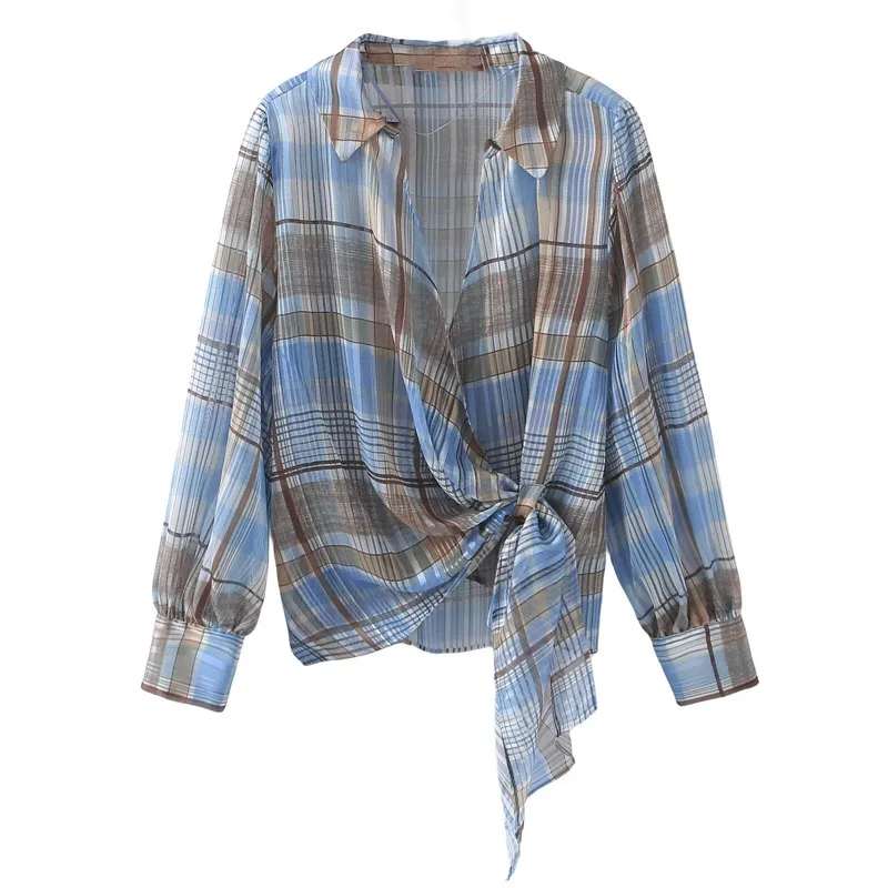 Women's Blouse Long Sleeve Blouses Printing Streetwear Plaid
