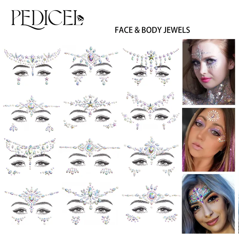 Multicolor Rhinestone Tattoos & Body Art 1 Piece