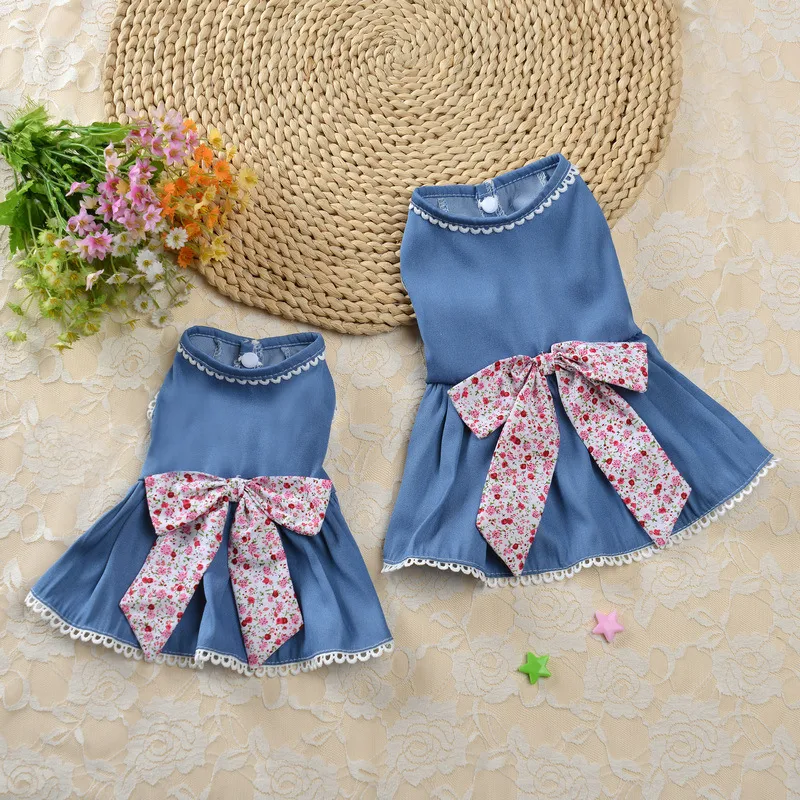 Princess Polyester Bow Knot Pet Clothing