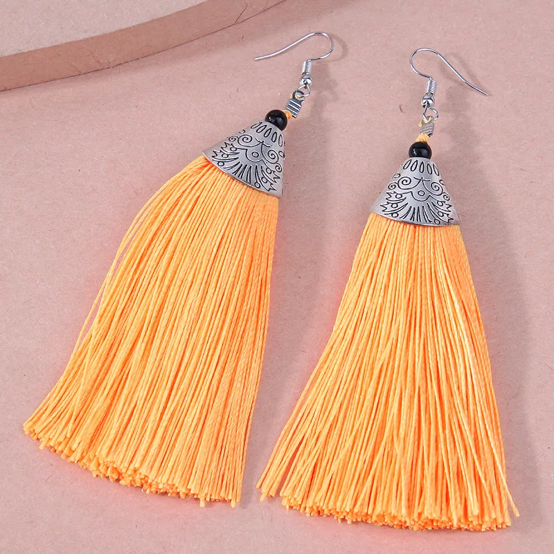 Simple Metal Fish Mouth Tassel Line Temperament Fashion Earrings
