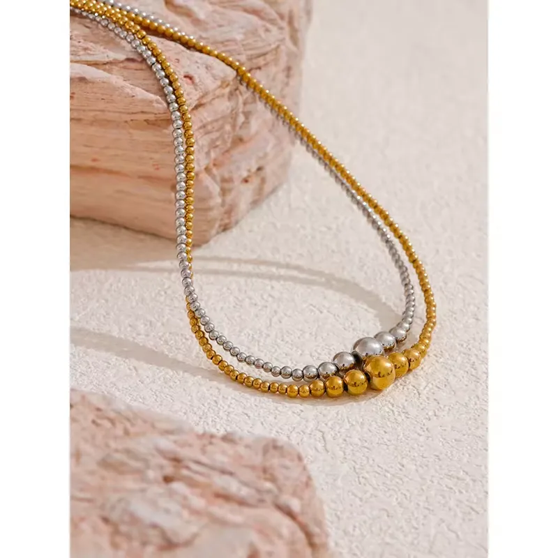 Wholesale Jewelry Casual Elegant Luxurious Round 302 Stainless Steel Necklace