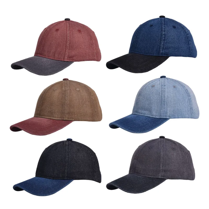 Unisex Retro Punk Roman Style Splicing Patchwork Curved Eaves Baseball Cap