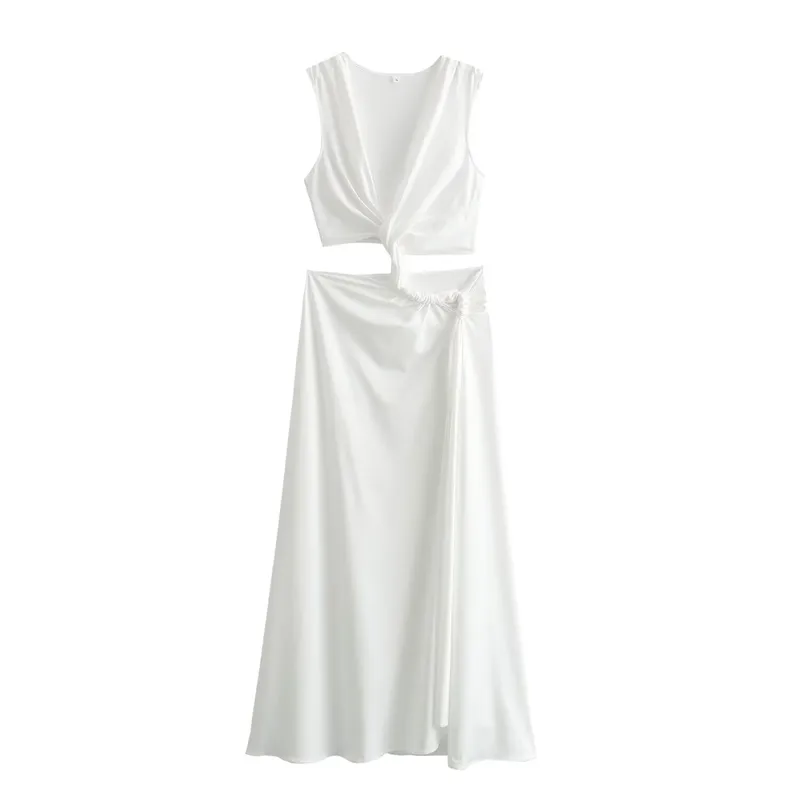 Women's Regular Dress Streetwear V Neck Sleeveless Solid Color Midi Dress Holiday Date Bar