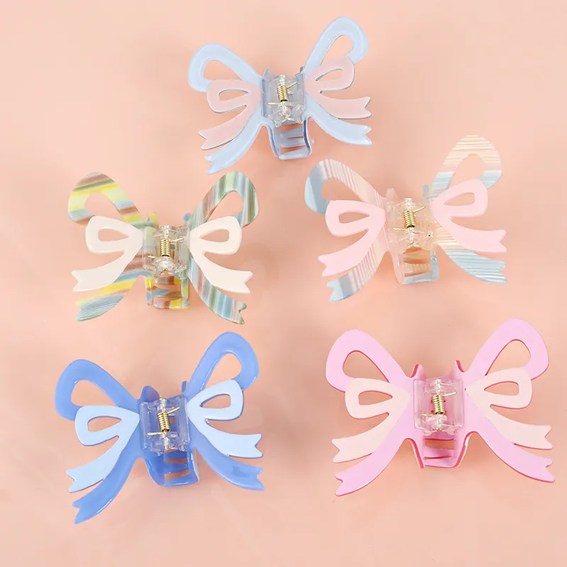 Women's Casual Sweet Bow Knot Acetic Acid Sheets Hair Claws