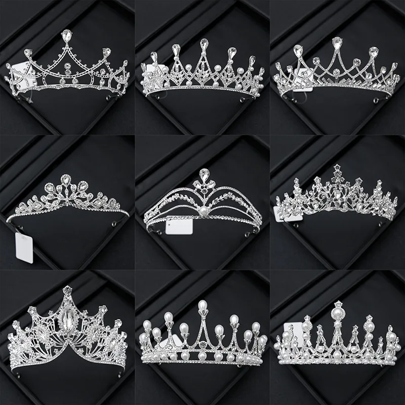 Alloy Princess Romantic Plating Crown Artificial Rhinestones