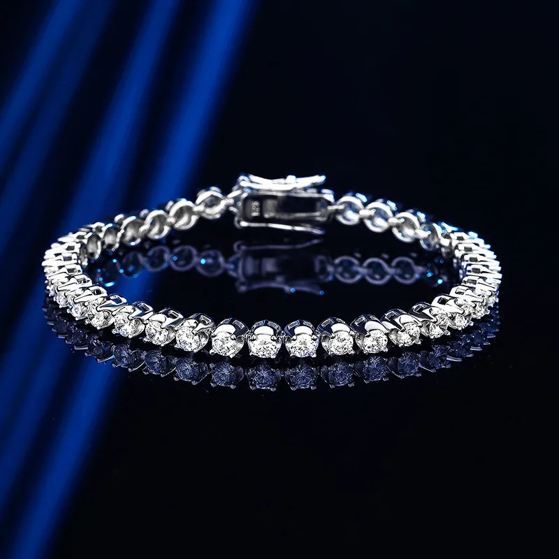 925 Sterling Silver Bracelets Simple Style Shiny