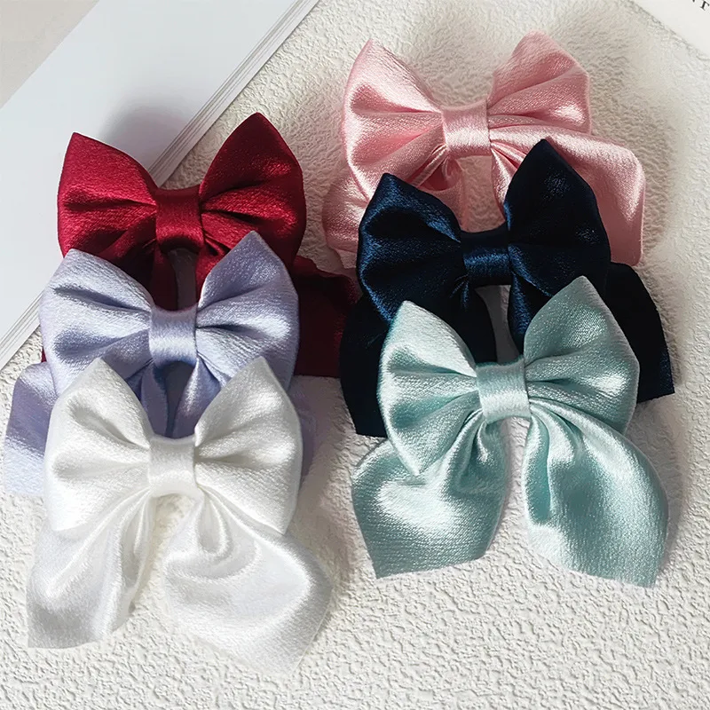 Women's Korean Style Solid Color Bow Knot Breeze Satin Headwear