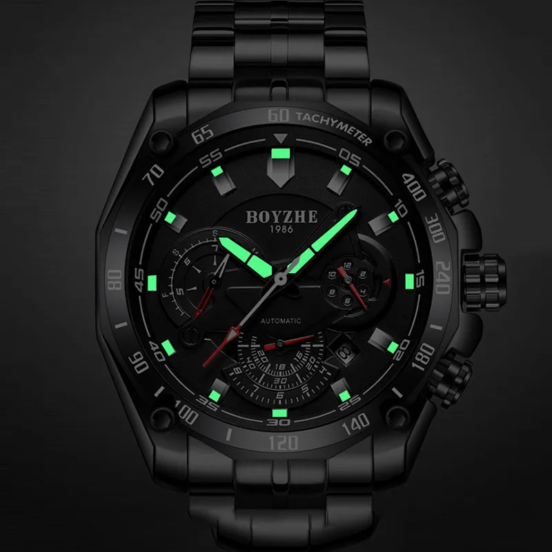 Sports Round Butterfly Double Snap Mechanical Men's Watches