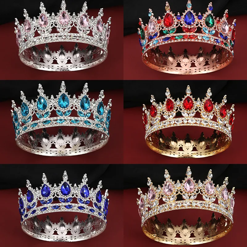Women's Lady Queen Crown Alloy Rhinestone Plating Crown