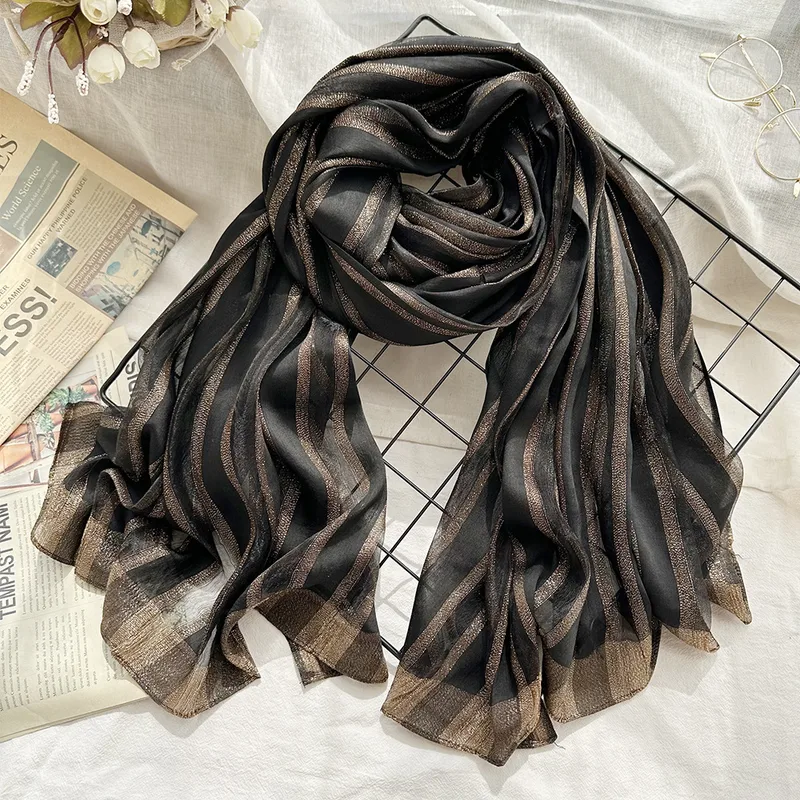 Women's Chinoiserie Ethnic Style Stripe Artificial Cotton  Silk Nylon Silk Scarf
