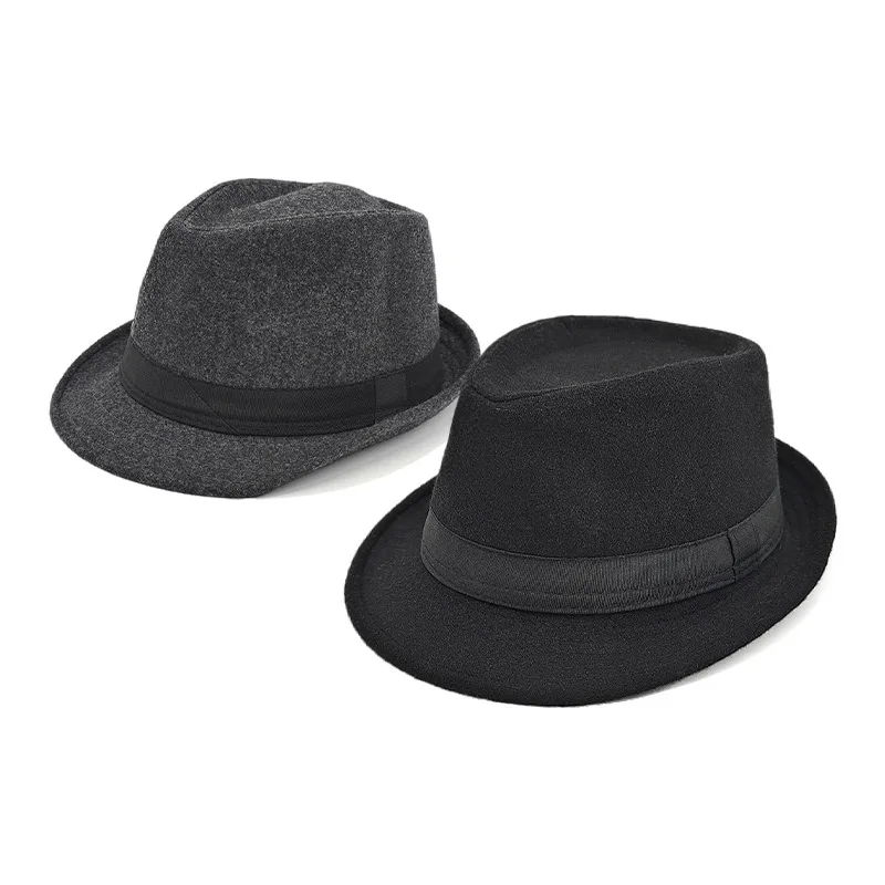 Unisex Retro Solid Color Crimping Fedora Hat