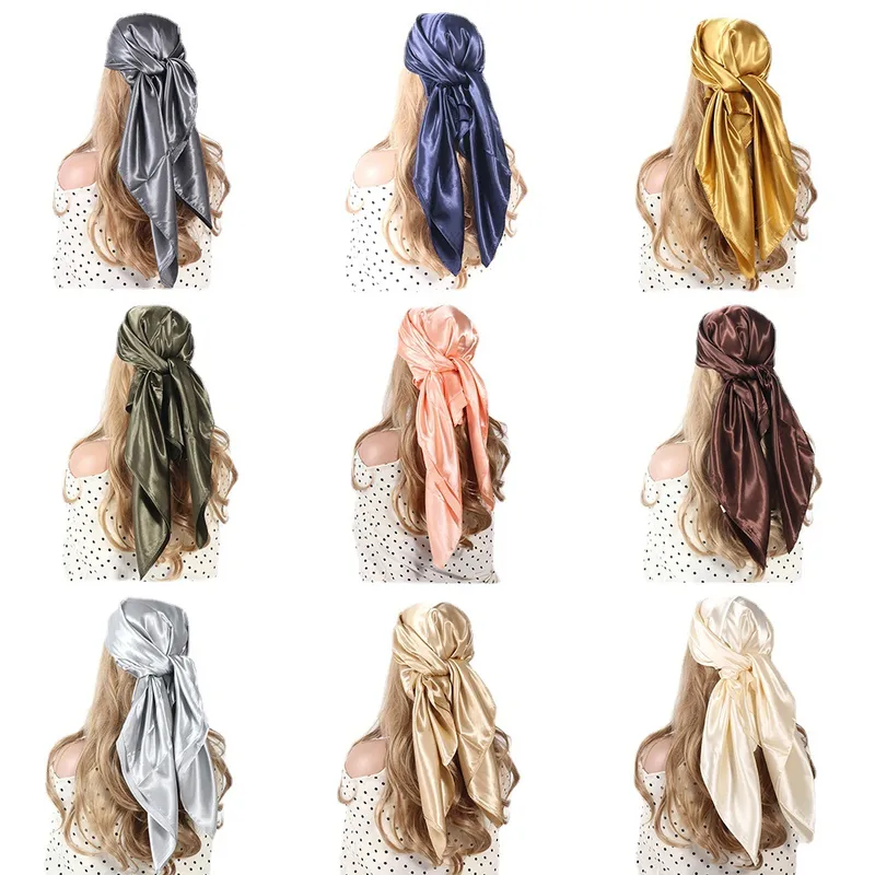Women's Simple Style Solid Color Satin Silk Kerchief