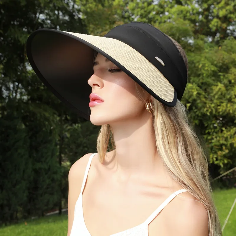 Women's Casual Simple Style Color Block Big Eaves Sun Hat