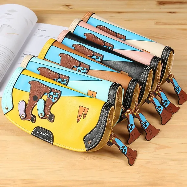 Women's Cartoon Dog Pu Leather Zipper Wallets