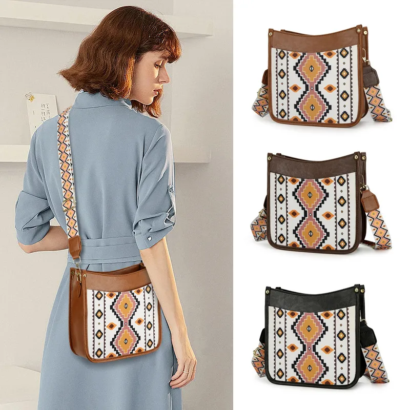 Women's Medium Pu Leather Printing Elegant Streetwear Square Zipper Tote Bag