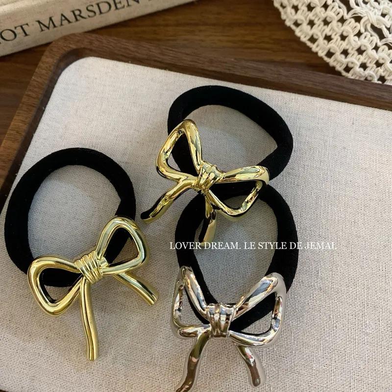Women's Korean Style IG Style Bow Knot Metal Hair Tie