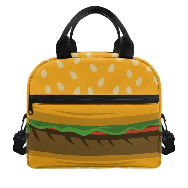 Unisex Small Canvas Hamburger Elegant Streetwear Square Zipper Square Bag