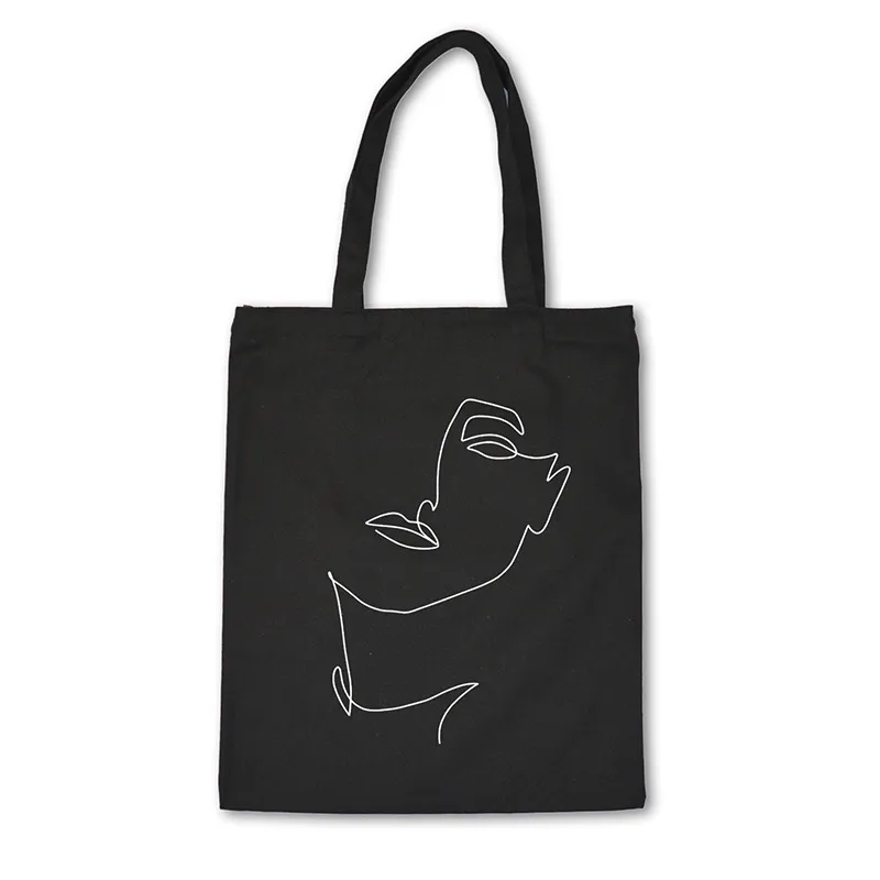 Women's Canvas Geometric Elegant Square Open Canvas Bag
