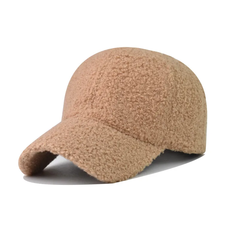 New Lamb Wool Solid Color Baseball Cap Cap Outdoor Sun Hat Wholesale