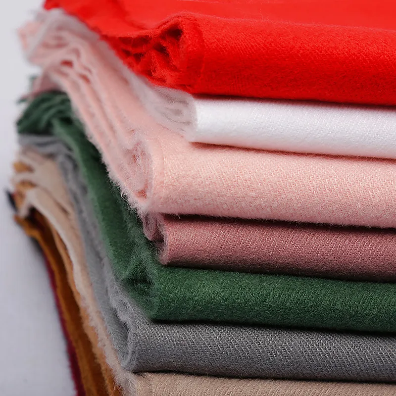 Cashmere Solid Color Scarf Women's Autumn And Winter 220g Explosions Barbed Hair  Padded Travel Warm Tassel  Shawl