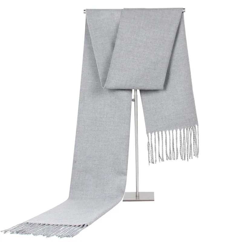 Autumn And Winter  Designed New Low Price Simple Color Men's Scarf Cashmere Tassel Scarf Gift