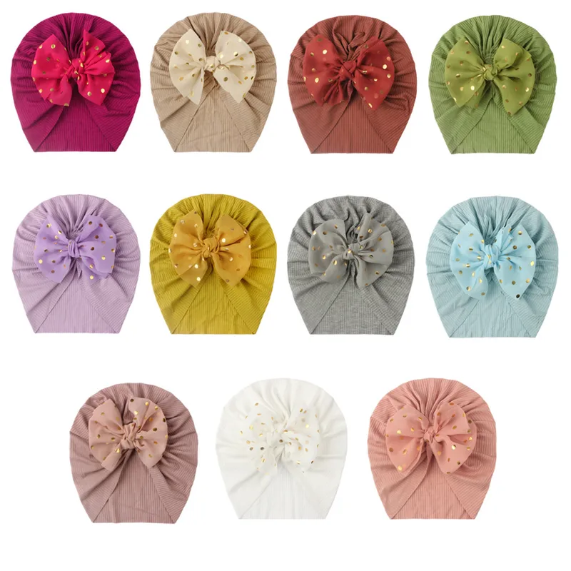 Seasonal New Thread Baby Headwear Children's Bow Turtleneck Hat Baby Indian Hat