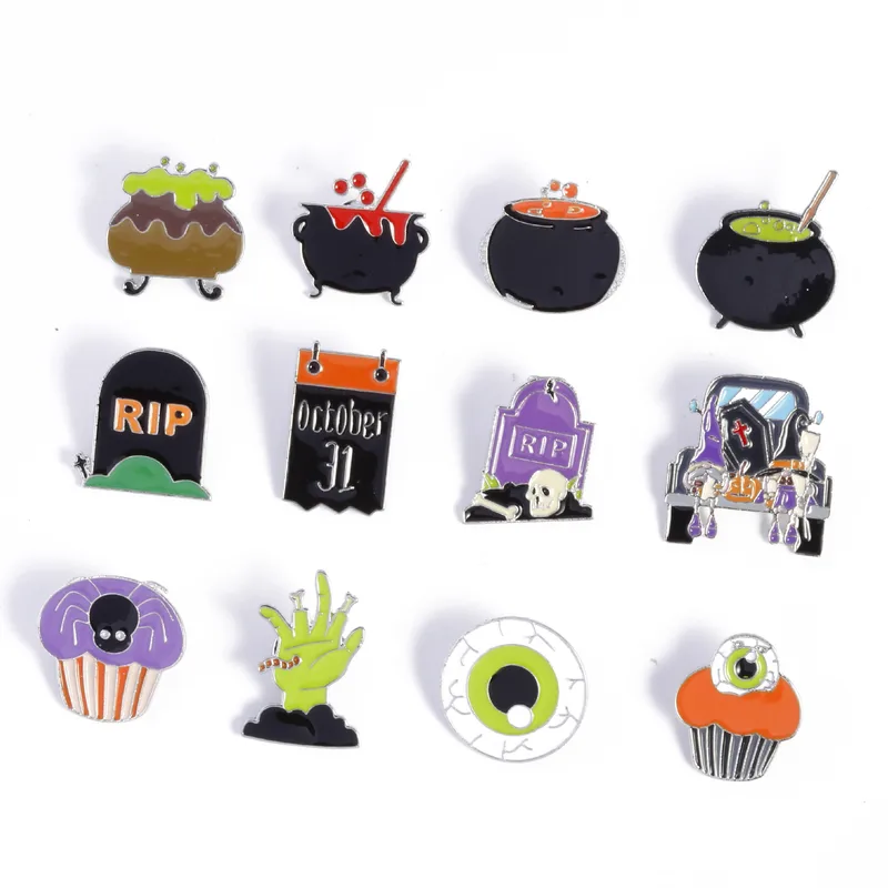 Funny Cool Style Eye Spider Skull Alloy Plating Unisex Brooches