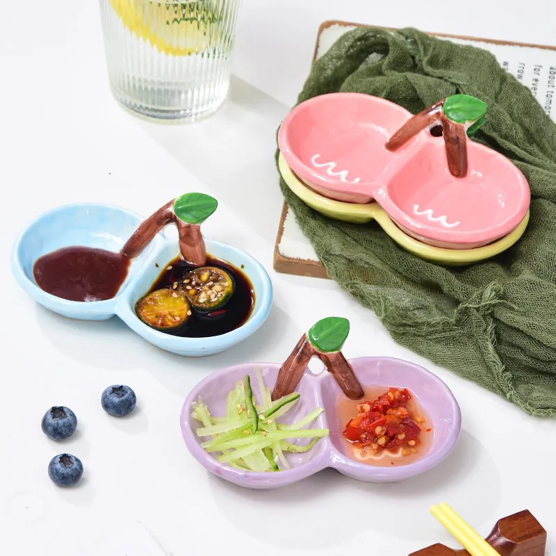 Cute Cherry Ceramics Seasoning Dish 1 Piece