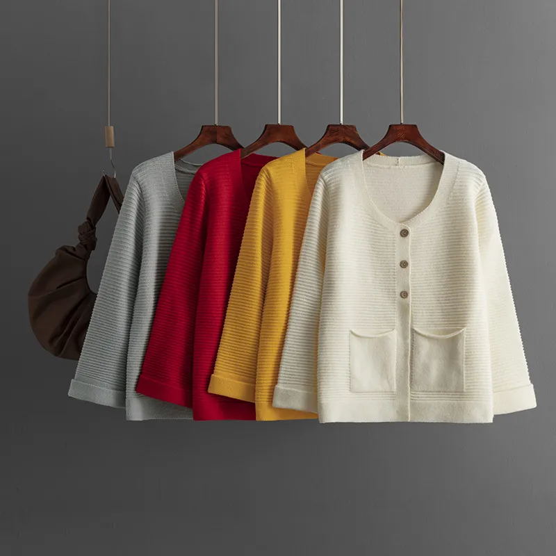 Women's Cardigan Long Sleeve Sweaters & Cardigans Pocket Casual Solid Color