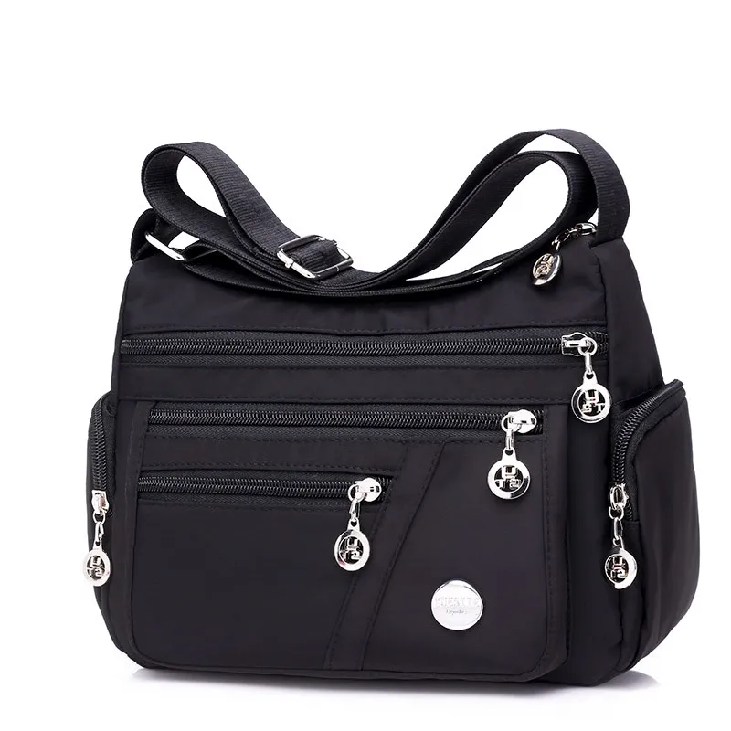 New Crossbody Bag Waterproof Shoulder Bag Nylon Women's Bag Canvas Bag Oxford Cloth Multi-layer Small Square Bag Mother's Bag
