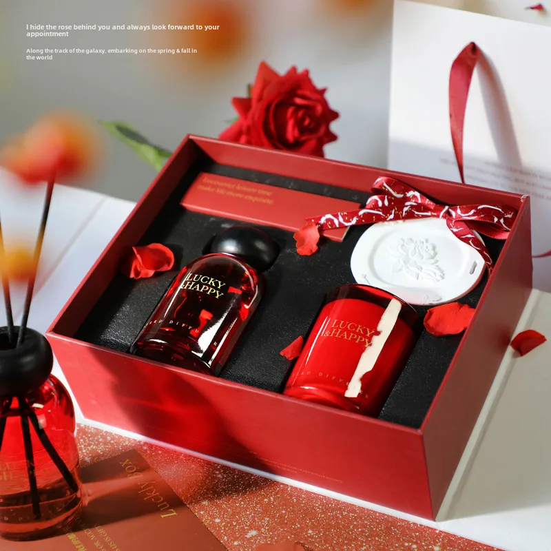 High-level Atmosphere Aromatherapy Candle Gift Box Suit Fragrance Gift Wedding Companion Gift For Girls Tanabata Gift