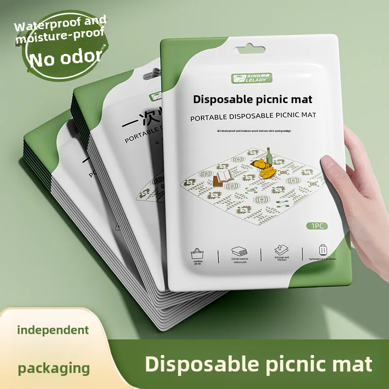 Disposable Picnic Mat Outdoor Moisture-proof Mat Single Double Waterproof Oil-proof Beach Mat Lawn Camping Tent Mat