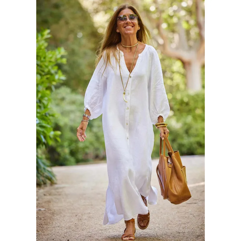 Casual Loose Long Shirt Dress Women