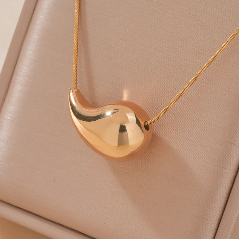 Modern Style Classic Style Water Droplets 304 Stainless Steel Plating K Gold Plated Women's Pendant Necklace