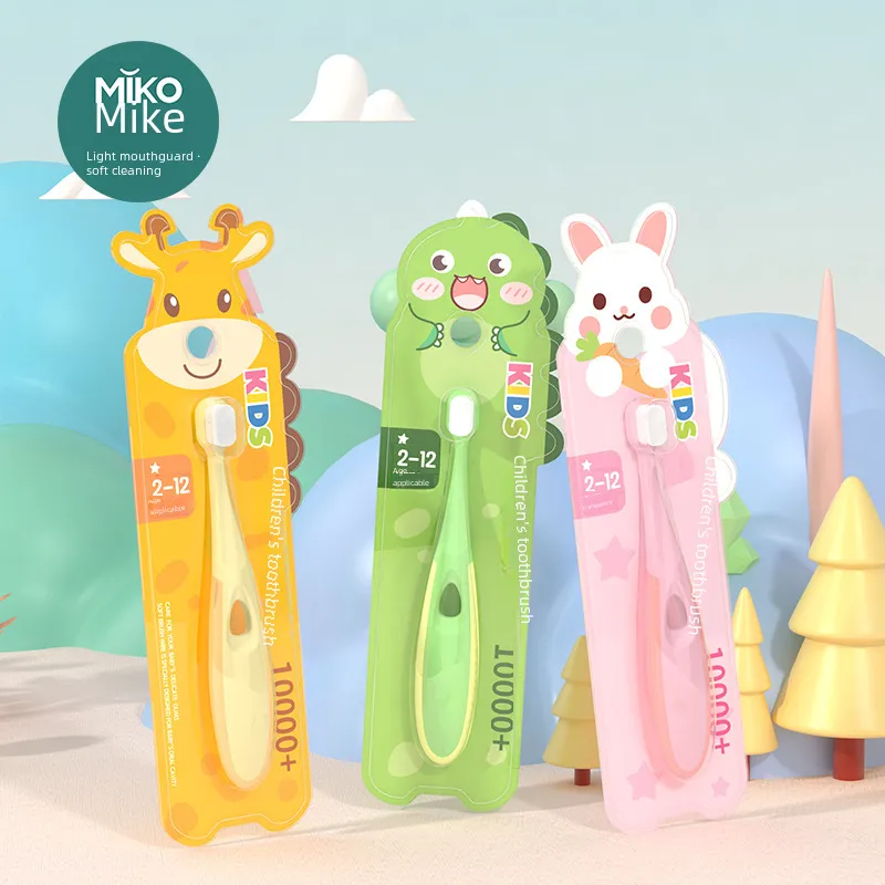 Mike Children's Toothbrush Soft Fur Wholesale Cleaning Gum Care Cartoon Small Animal Shape 2-12 Years Old Baby Single Pack