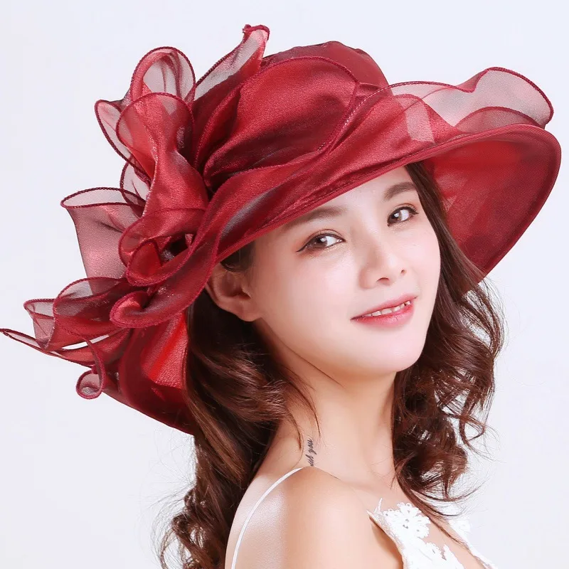Sun Hat Women's Sun Hat Sun Protection UV Protection Spring And Summer Cool Hat Gauze Hat Beach Hat Organza Bow