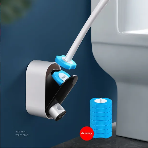Disposable Toilet Brush Wholesale Set Toilet No Dead Angle Long Handle Household Toilet Cleaning Brush Replacement Head