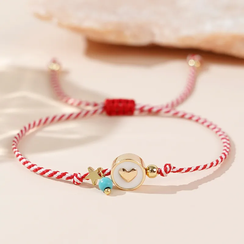 Simple Style Commute Star Heart Shape Cord Copper Wholesale Drawstring Bracelets