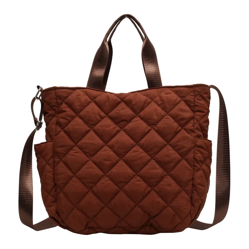 Autumn And Winter Large Capacity Commuter Tote Bag Student Class Shoulder Bag Korean Style Cotton Clothes Messenger Bag Soft Glutinous Portable Cloth Bag