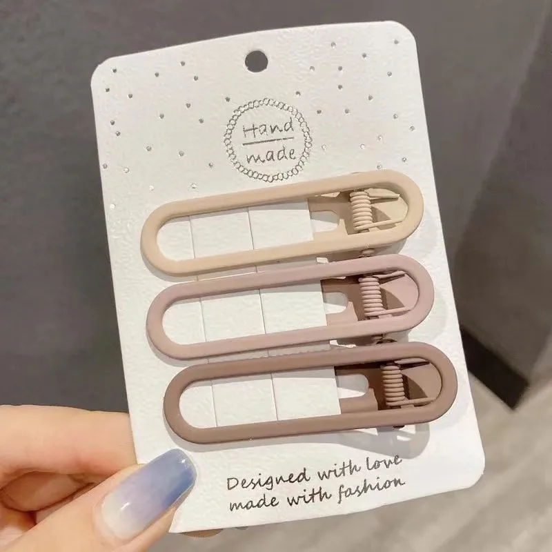 Simple Gradient Maillard Series Seamless Hairpin Duckbill Clip Bangs Side Clip Back Head Hairpin Female Hair Accessories