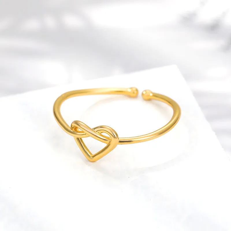 Simple Style Classic Style Heart Shape Copper Women's Open Rings