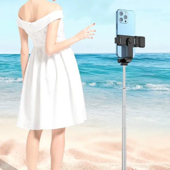 Direct Mini Portable Handheld Mobile Phone Bluetooth Selfie Stick Tripod Flash Light Photography Tool