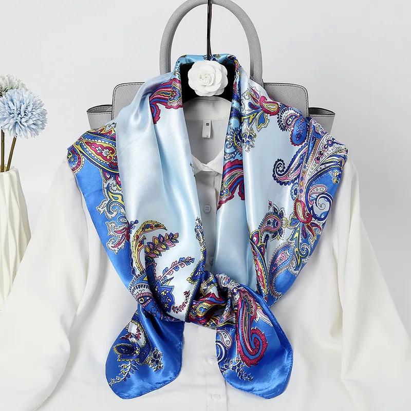 Women's Retro Cashew Nuts Satin Printing Scarf