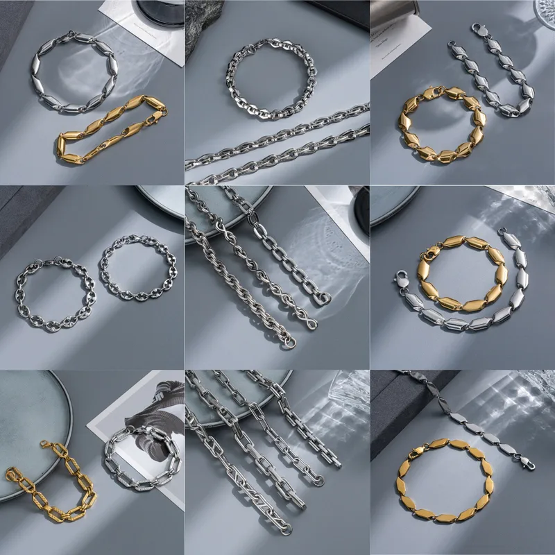 Punk Geometric Titanium Steel Plating Men's Bracelets