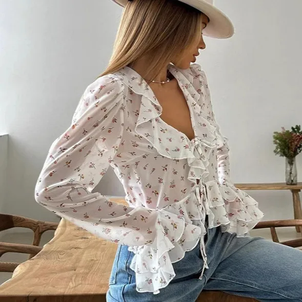 Women's Blouse Long Sleeve Blouses Vacation Simple Style Flower